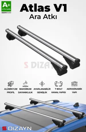 S-Dizayn Jeep Liberty S-Bar Atlas V1 Ara Atkı Tavan Taşıyıcı Barı Gri 130 Cm 2002-2007 A+ Kalite thumb 1