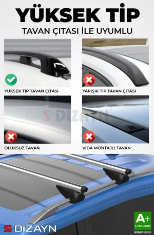 S-Dizayn Ford Mondeo SW S-Bar Atlas V1 Ara Atkı Tavan Taşıyıcı Barı Gri 120 Cm 2000-2007 A+ Kalite thumb 3
