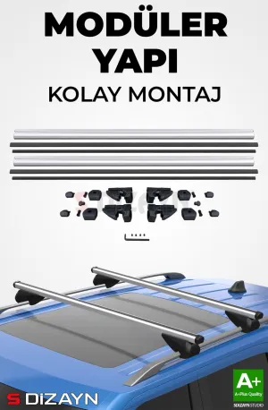 S-Dizayn Dacia Duster S-Bar Atlas V1 Ara Atkı Tavan Taşıyıcı Barı Gri 120 Cm 2009-2013 A+ Kalite thumb 4