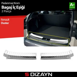 s-dizayn uyumlu Renault Duster Krom Bagaj İç Eşiği 2 Prç. 2024 Üzeri A+ Kalite modelleri Oto Aksesuar Shop'de. Kaliteli malzeme, hızlı kargo ve güvenli