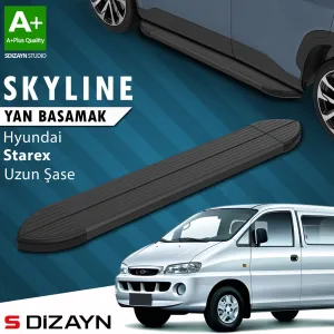 s-dizayn uyumlu Hyundai H-1 Starex Uzun Şase Skyline Siyah Yan Basamak 213 Cm 1998-2007 A+ Kalite modelleri Oto Aksesuar Shop'de. Kaliteli malzeme, hızlı kargo