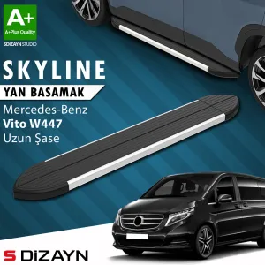 s-dizayn uyumlu Mercedes Vito W447 Uzun Şase Skyline Aluminyum Yan Basamak 253 Cm 2014 Üzeri A+ Kalite modelleri Oto Aksesuar Shop'de. Kaliteli malzeme, hızlı