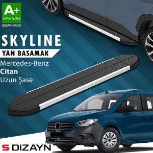 s-dizayn uyumlu Mercedes Citan Uzun Şase Skyline Aluminyum Yan Basamak 223 Cm 2012-2021 A+ Kalite modelleri Oto Aksesuar Shop'de. Kaliteli malzeme, hızlı kargo