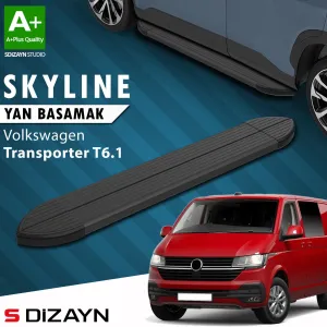 s-dizayn uyumlu VW Transporter T6.1 Kısa Şase Skyline Siyah Yan Basamak 213 Cm 2019-2024 A+ Kalite modelleri Oto Aksesuar Shop'de. Kaliteli malzeme, hızlı