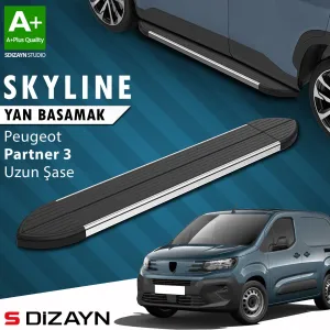 Peugeot Partner 2018-Günümüz (K9) uyumlu 3 Uzun Şase Skyline Krom Yan Basamak 213 Cm 2018 Üzeri A+ Kalite modelleri Oto Aksesuar Shop'de. Kaliteli malzeme,