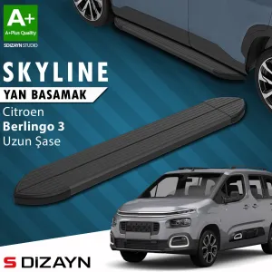 Citroen Berlingo 2018-Günümüz (K9) uyumlu 3 Uzun Şase Skyline Siyah Yan Basamak 213 Cm 2018 Üzeri A+ Kalite modelleri Oto Aksesuar Shop'de. Kaliteli malzeme,