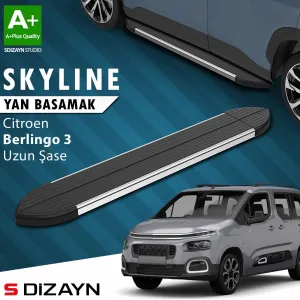 Citroen Berlingo 2018-Günümüz (K9) uyumlu 3 Uzun Şase Skyline Krom Yan Basamak 213 Cm 2018 Üzeri A+ Kalite modelleri Oto Aksesuar Shop'de. Kaliteli malzeme,