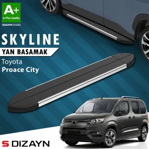S-Dizayn Toyota Proace City Kısa Şase Skyline Krom Yan Basamak 203 Cm 2018 Üzeri A+ Kalite thumb 1