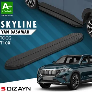 TOGG T10X 2023-Günümüz (T10X) uyumlu Skyline Siyah Yan Basamak 203 Cm 2023 Üzeri A+ Kalite modelleri Oto Aksesuar Shop'de. Kaliteli malzeme, hızlı kargo ve
