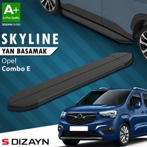 S-Dizayn Opel Combo E Kısa Şase Skyline Siyah Yan Basamak 203 Cm 2018 Üzeri A+ Kalite thumb 1