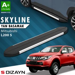 S-Dizayn Mitsubishi L200 5 Makyajlı Skyline Aluminyum Yan Basamak 203 Cm 2019-2023 A+ Kalite thumb 1