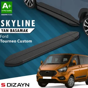 Ford Tourneo Custom Kısa Şase Skyline Siyah Yan Basamak 203 Cm 2012-2023 A+ Kalite