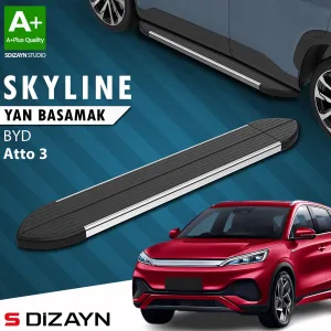 BYD Atto 3 2022-Günümüz (Atto 3) uyumlu Skyline Krom Yan Basamak 193 Cm 2022 Üzeri A+ Kalite modelleri Oto Aksesuar Shop'de. Kaliteli malzeme, hızlı kargo ve