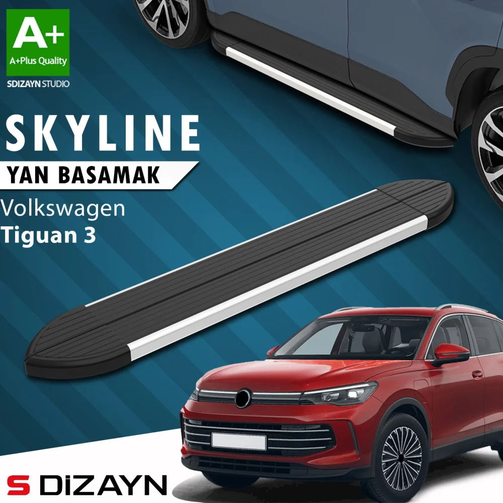VW Tiguan 3 Skyline Aluminyum Yan Basamak 183 Cm 2024 Üzeri A+ Kalite