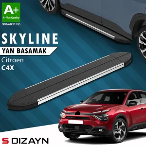 Citroen C4 / C4X 2022-Günümüz uyumlu C4 X Skyline Krom Yan Basamak 183 Cm 2022 Üzeri A+ Kalite modelleri Oto Aksesuar Shop'de. Kaliteli malzeme, hızlı kargo ve