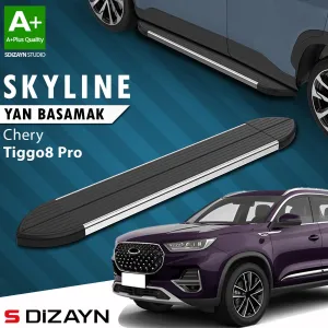 S-Dizayn Chery Tiggo8 Pro Skyline Krom Yan Basamak 183 Cm 2022 Üzeri A+ Kalite thumb 1