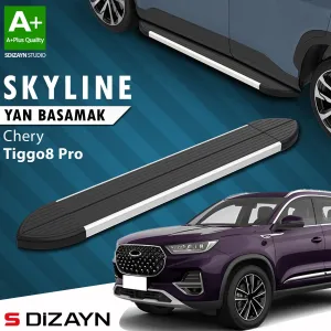 S-Dizayn Chery Tiggo8 Pro Skyline Aluminyum Yan Basamak 183 Cm 2022 Üzeri A+ Kalite thumb 1