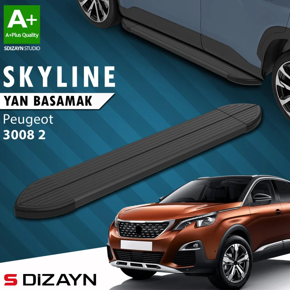 Peugeot 3008 2 Skyline Siyah Yan Basamak 183 Cm 2016-2023 A+ Kalite
