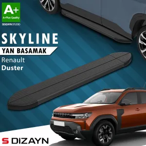 S-Dizayn Renault Duster 3 Skyline Siyah Yan Basamak 183 Cm 2024 Üzeri A+ Kalite thumb 1