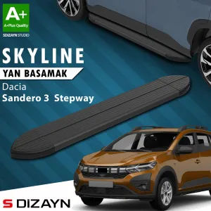 Dacia Sandero 2020-Günümüz (DJF) uyumlu 3 Stepway Skyline Siyah Yan Basamak 183 Cm 2020 Üzeri A+ Kalite modelleri Oto Aksesuar Shop'de. Kaliteli malzeme, hızlı