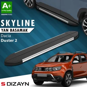 Dacia Duster 2017-2024 (HM) uyumlu 2 Skyline Krom Yan Basamak 183 Cm 2018-2023 A+ Kalite modelleri Oto Aksesuar Shop'de. Kaliteli malzeme, hızlı kargo ve