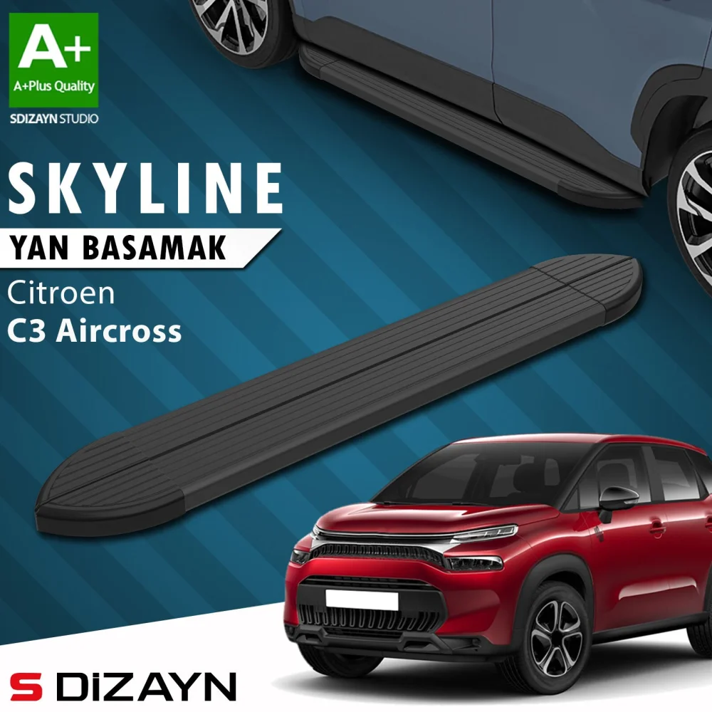 Citroen C3 Aircross Skyline Siyah Yan Basamak 183 Cm 2017-2024 A+ Kalite