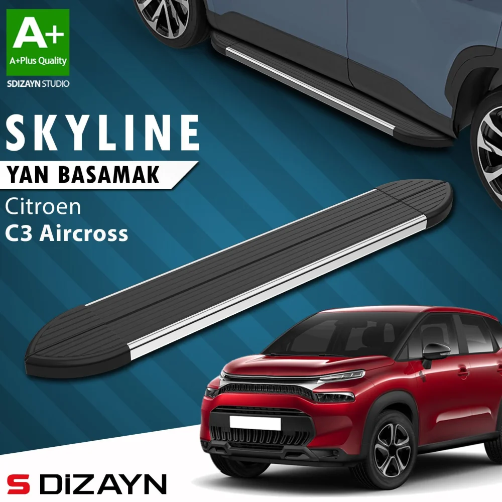 Citroen C3 Aircross Skyline Krom Yan Basamak 183 Cm 2017-2024 A+ Kalite