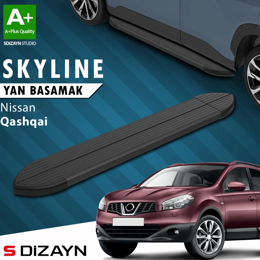 Nissan Qashqai Skyline Siyah Yan Basamak 173 Cm 2007-2014 A+ Kalite