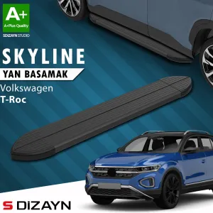 S-Dizayn VW T-Roc Skyline Siyah Yan Basamak 173 Cm 2019 Üzeri A+ Kalite thumb 1
