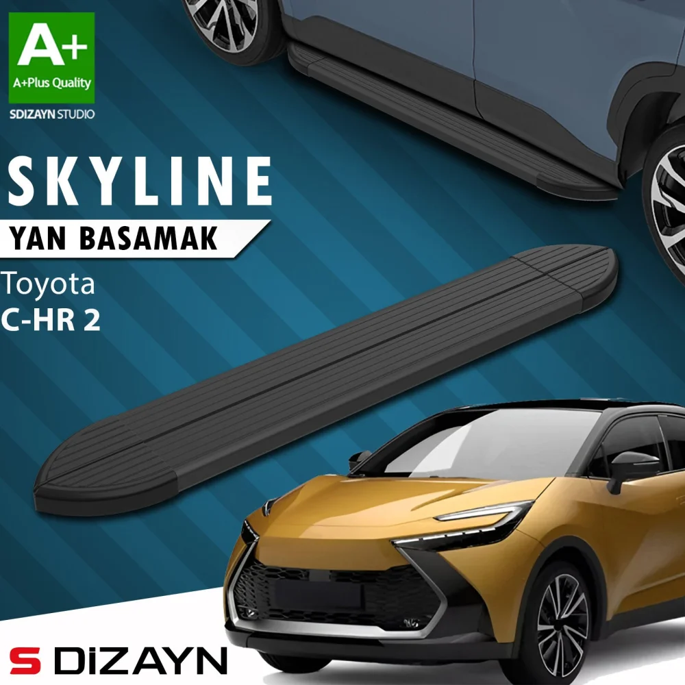 Toyota C-HR 2 Skyline Siyah Yan Basamak 173 Cm 2023 Üzeri A+ Kalite