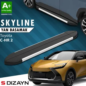 Toyota C-HR 2023-Günümüz (AX20) uyumlu 2 Skyline Aluminyum Yan Basamak 173 Cm 2023 Üzeri A+ Kalite modelleri Oto Aksesuar Shop'de. Kaliteli malzeme, hızlı