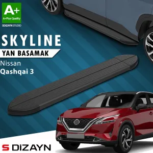 Nissan Qashqai 2021-Günümüz (J12) uyumlu 3 Skyline Siyah Yan Basamak 173 Cm 2021 Üzeri A+ Kalite modelleri Oto Aksesuar Shop'de. Kaliteli malzeme, hızlı kargo