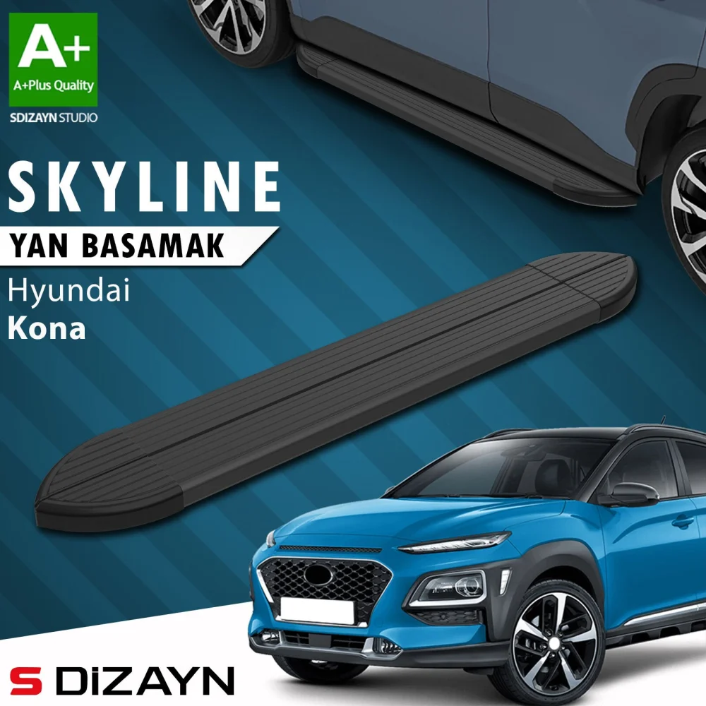 Hyundai Kona Skyline Siyah Yan Basamak 173 Cm 2018-2023 A+ Kalite