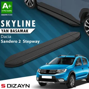 Dacia Sandero 2012-2020 (B52) uyumlu 2 Stepway Skyline Siyah Yan Basamak 173 Cm 2013-2020 A+ Kalite modelleri Oto Aksesuar Shop'de. Kaliteli malzeme, hızlı