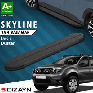 Dacia Duster 2010-2017 (HS) uyumlu Skyline Siyah Yan Basamak 173 Cm 2009-2018 A+ Kalite modelleri Oto Aksesuar Shop'de. Kaliteli malzeme, hızlı kargo ve