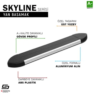 Chevrolet Trax Skyline Aluminyum Yan Basamak 163 Cm 2013-2022 A+ Kalite - Görsel 2