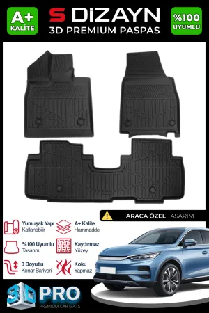 BYD Tang 2021-Günümüz (Tang EV (2. nesil)) uyumlu 3D Pro Havuzlu Paspas 2025 Üzeri A+ Kalite modelleri Oto Aksesuar Shop'de. Kaliteli malzeme, hızlı kargo ve