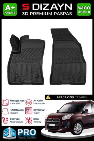 s-dizayn uyumlu Fiat Doblo Panelvan 3D Pro Havuzlu Ön 2'li Paspas 2010-2023 A+ Kalite modelleri Oto Aksesuar Shop'de. Kaliteli malzeme, hızlı kargo ve güvenli