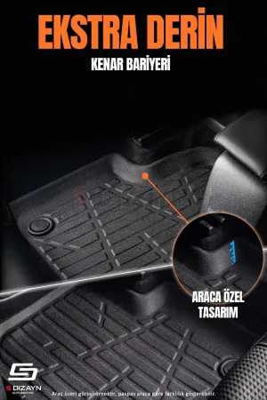 S-Dizayn Fiat Doblo Panelvan 3D Pro Havuzlu Ön 2'li Paspas 2010-2023 A+ Kalite thumb 3