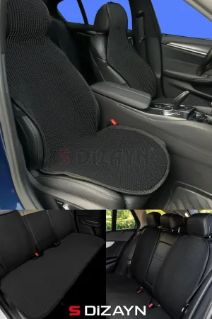 S-Dizayn Oto Koltuk Koruyucu Kılıf Set Siyah Universal 2+3 Parça Ön Arka - Görsel 2