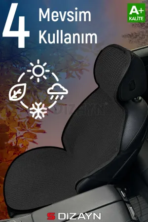 S-Dizayn Oto Koltuk Koruyucu Kılıf Set Siyah Universal 2+3 Parça Ön Arka - Görsel 3