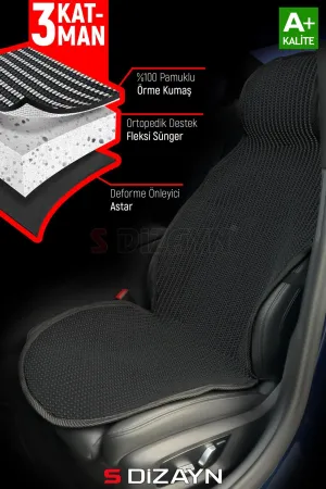 S-Dizayn Oto Koltuk Koruyucu Kılıf Set Siyah Universal 2+3 Parça Ön Arka - Görsel 4