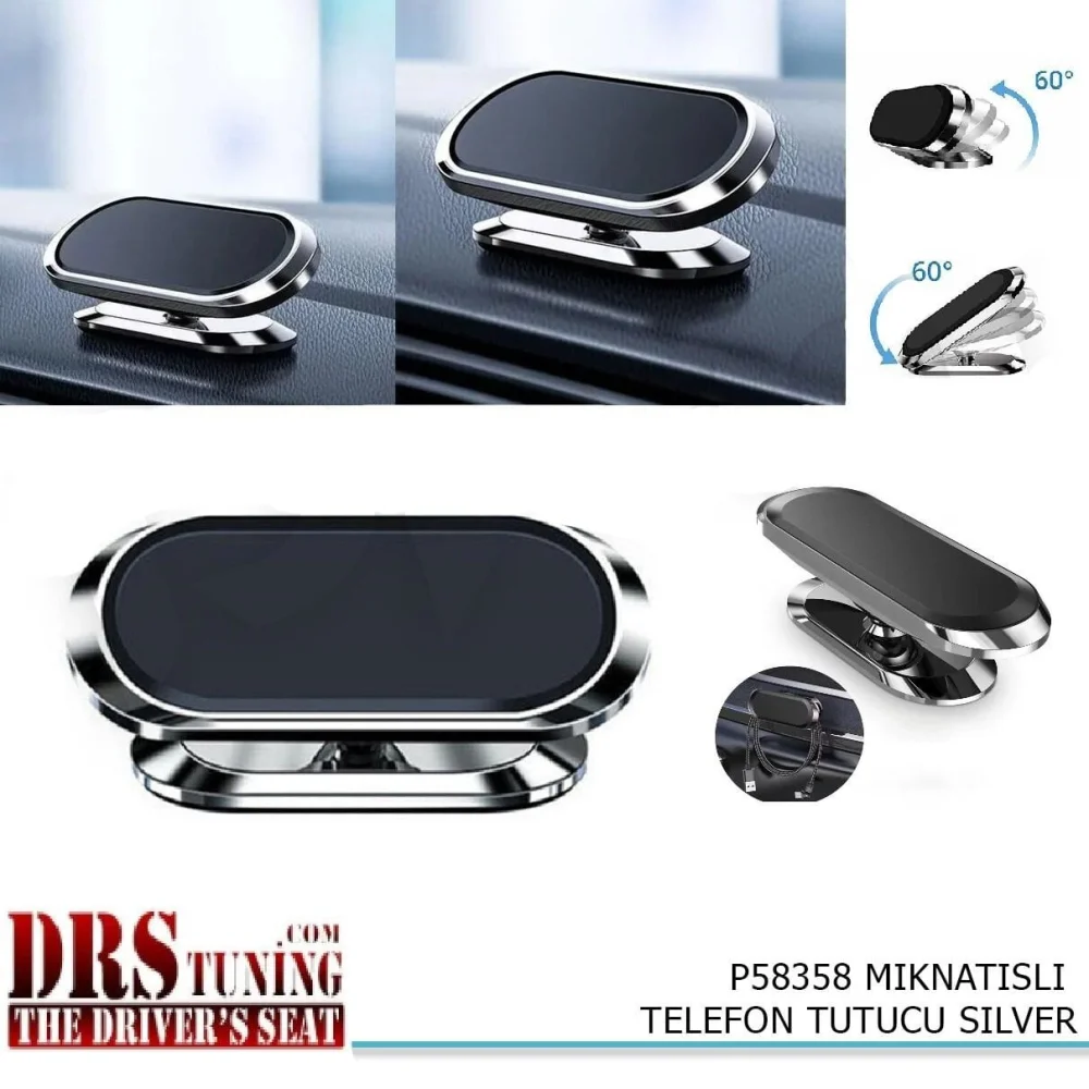 Oto Telefon Tutacağı Mıknatıslı Gri