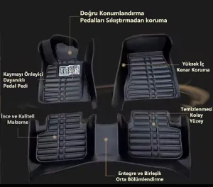 Citroen C5 Aircross 2020 Sonrası 5D Havuzlu Karbon Dizayn Paspas Seti thumb 3