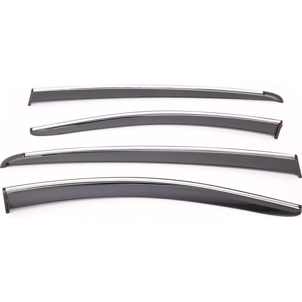Sunplex TOYOTA Uyumlu COROLLA 2013-2018 Arası Chrome Style 4 Lü Set Kromlu Cam Rüzgarlığı Ön Ve Arka Parça