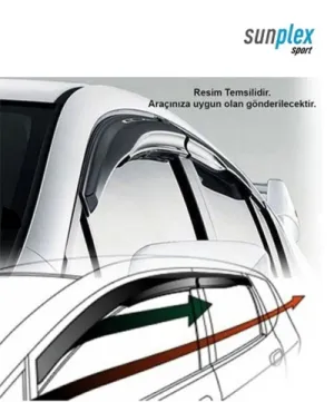 Sunplex HONDA Uyumlu CR-V 2016-2022 Arası Chrome Style 4 Lü Set Kromlu Cam Rüzgarlığı Ön Ve Arka Parça thumb 4