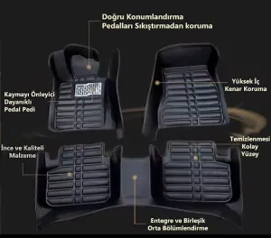 Peugeot Partner Tepee 2015 Sonrası 5D Havuzlu Karbon Dizayn Paspas Seti thumb 3