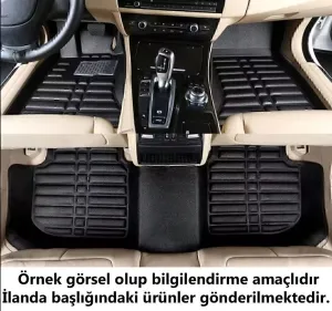 Volkswagen Transporter T6 Kapalı Kasa (Sadece Ön Paspas) 2016 Sonrası 5D Havuzlu Karbon Dizayn Paspas Seti thumb 1