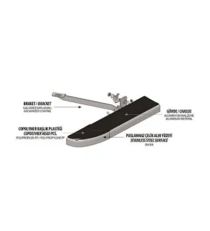 Omsa Renault Kango Uzun Şase Ms Line Gri Yan Basamak 2008-2020 thumb 4