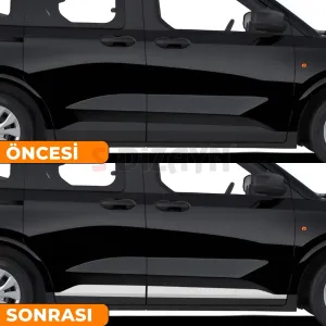 S-Dizayn Ford Courier Krom Yan Kapı Çıtası 4 Prç. 2023 Üzeri A+ Kalite thumb 5